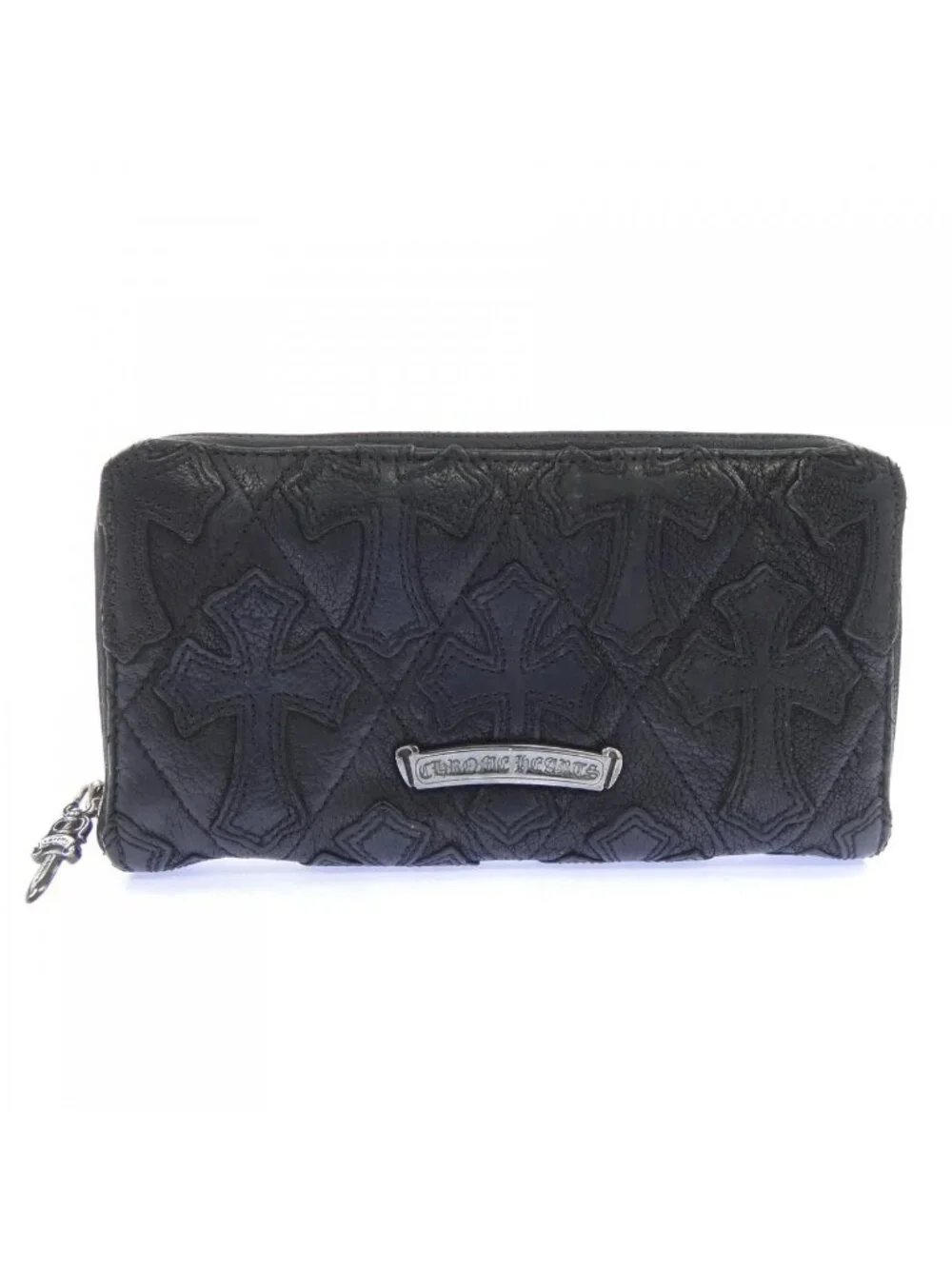 Chrome Hearts Rec Zip Quilted Cemetery Cross Wallet